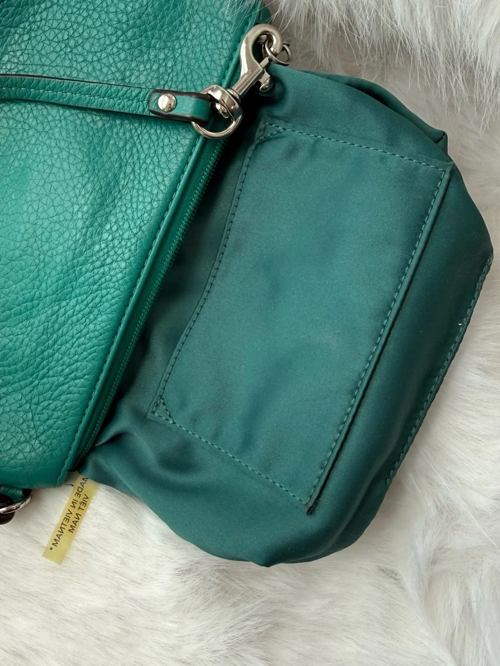 Coach Teal Pebbled Leather Wristlet